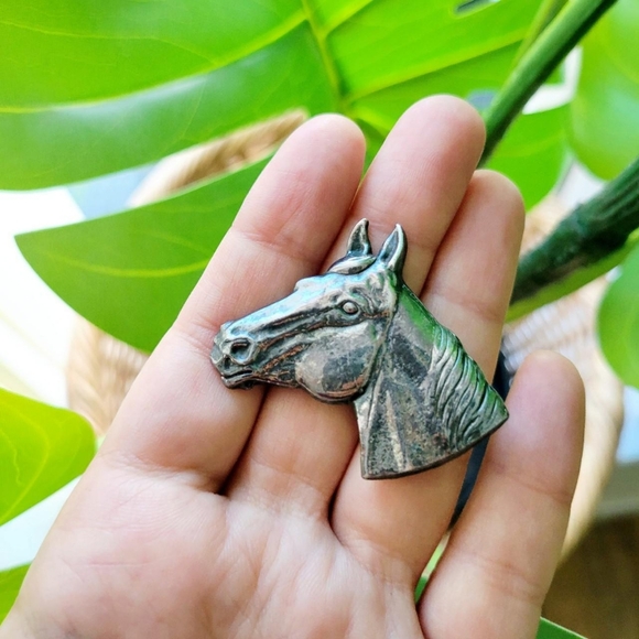Vintage Silver Horse Boucher Brooch Pin - Picture 6 of 8